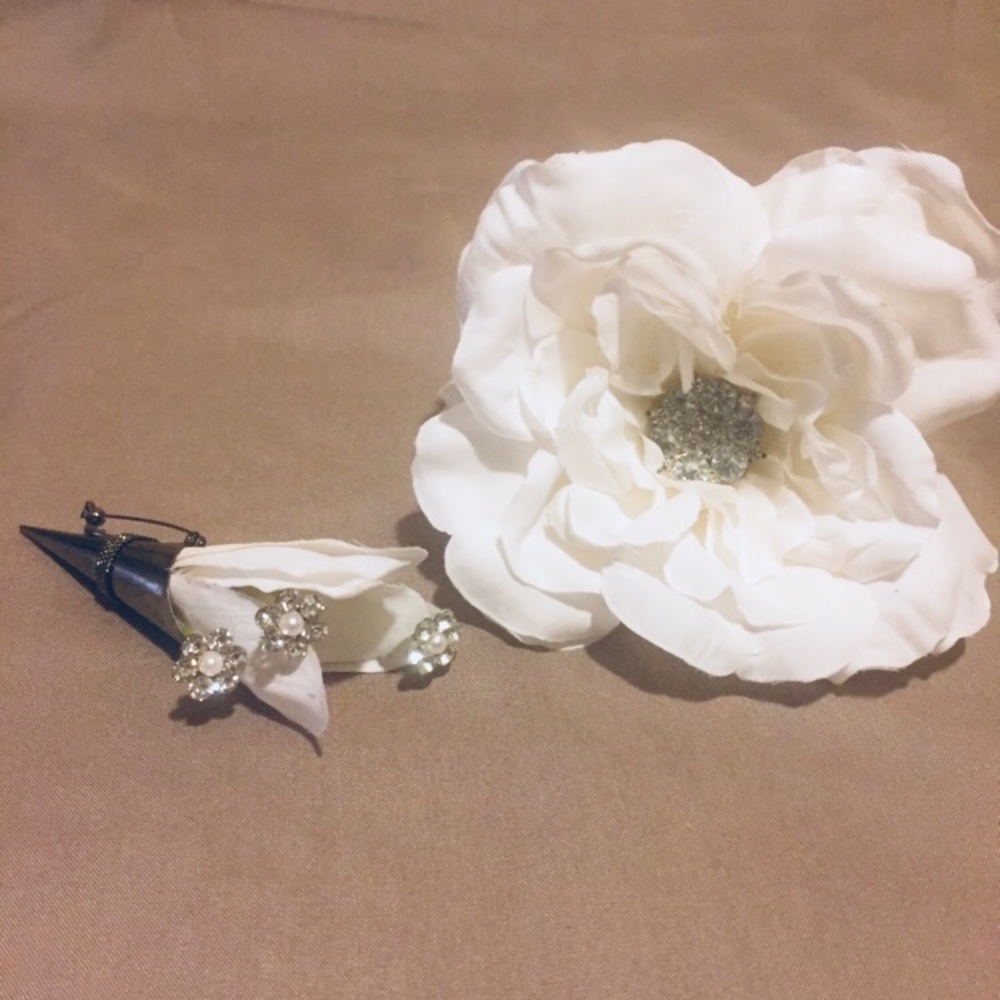Jeweled Boutonniere/corsage combo